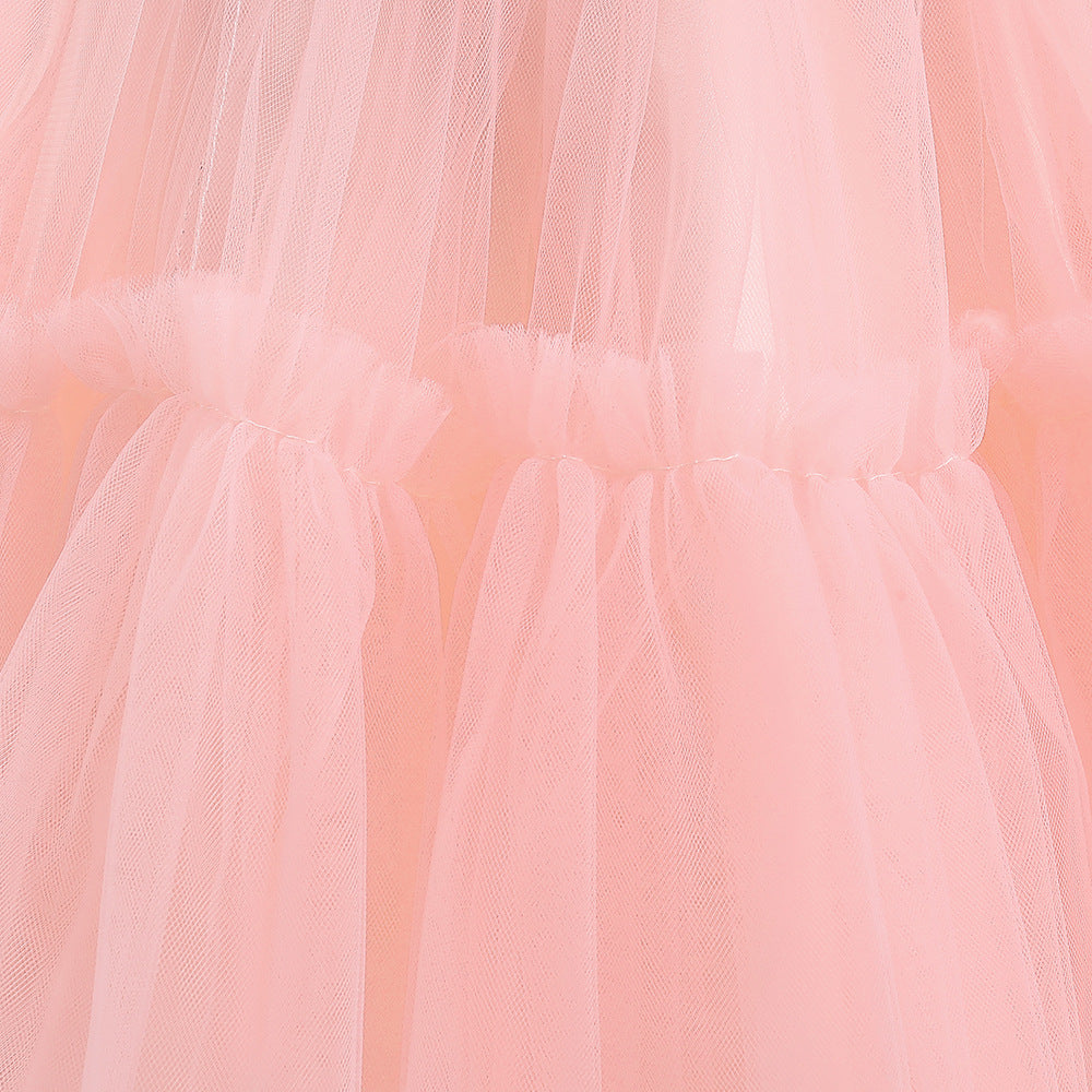 Kid's Party Formal Evening Dresses Elegant Party Dresses For Girls Dresses With Trailing Detachable Princess Dress