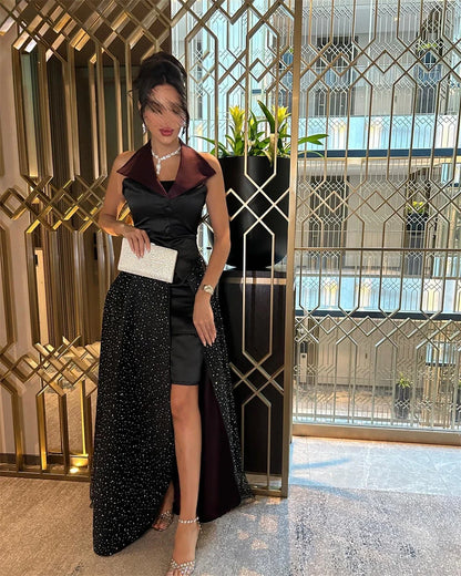 Customized Fashion Intricate V Neck Empire  Sequin Floor Length Sleeveless Button Tank Formal Evening Gowns платье женское