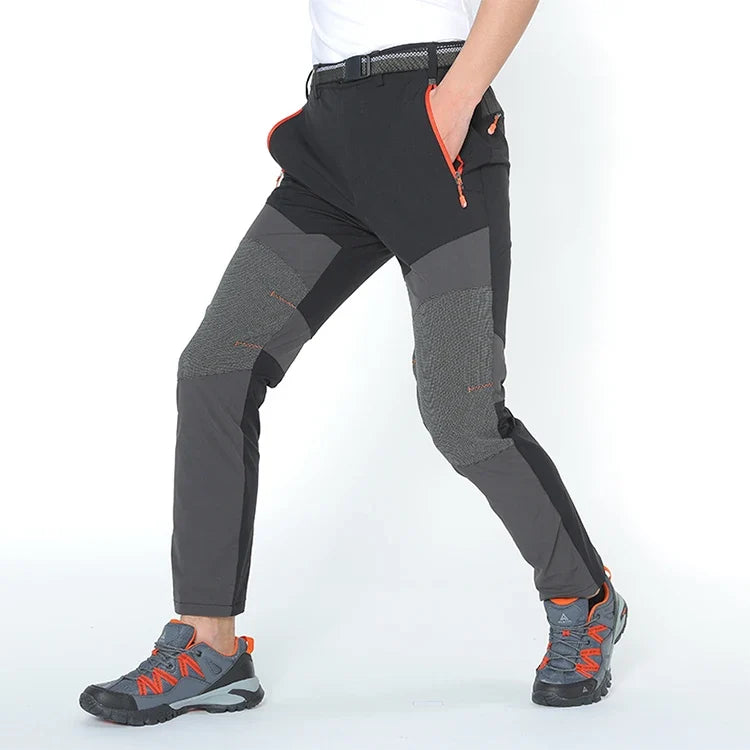 Men's Mountaineering Outdoor Pants with Four-Sided Elastic Quick Drying Pants, Light and Thin Summer Elastic Breathable Quick Dr