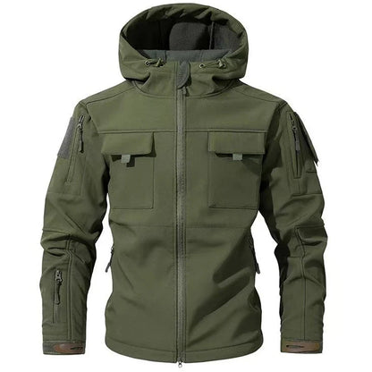 Men's Winter Tactical Military Jackets Hood Waterproof Hiking Camping Sport Fleece Coat Climbing Softshell Trekking Outdoor Wear
