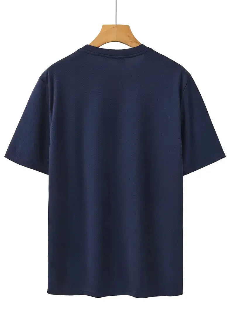 1-3 Pack Men's Quick Dry Mesh T-shirts, Casual Loose Fit Crew Neck Short Sleeve Tops for Sports & Daily Life