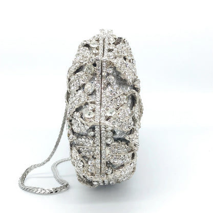 High Quality Luxury Rose Diamond Women Luxury Rhinestone Crossbody Clutch Evening Bag