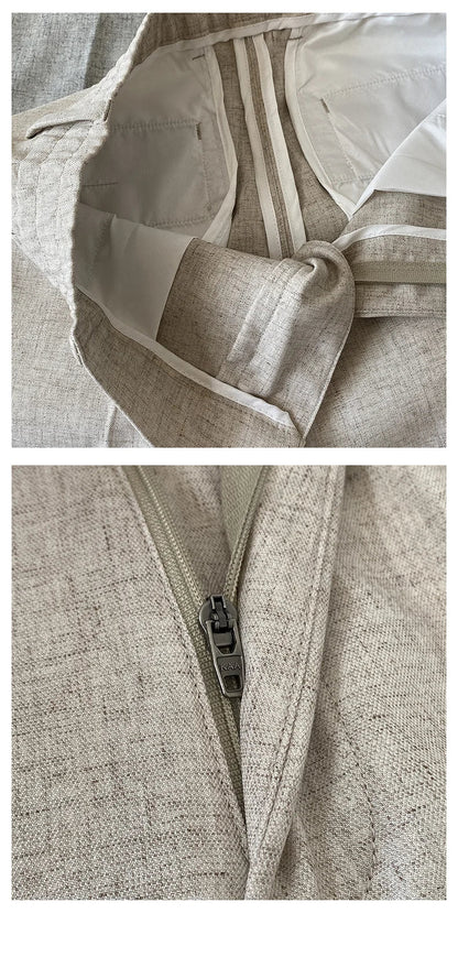 Summer New Men's Casual Stretch Trousers High Quality Fashion Slim Fit Solid Color Formal Business Social Office Suit Pants