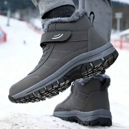 Snow Boots for Men Casual Winter Shoes Platform Non-slip Warm Fur Ankle Boots Plush Combat Outdoor Hiking Motorcycle Boots 2025
