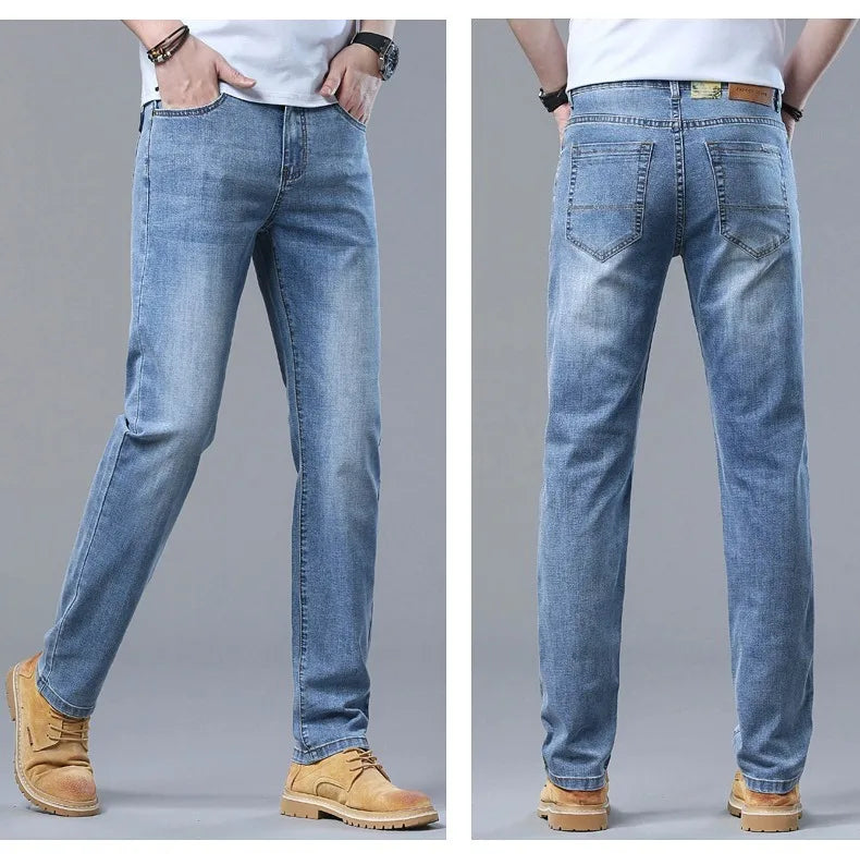 2026 Brand Best Price Comfort Straight Denim Pants Men's Jeans Business Casual Elastic Male High Quality Trousers