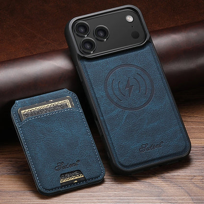 2 in 1 Leather Case For iPhone 17 Promax Air 16 Pro max 15 Plus 14 Pro 13 12 Wireless Charging Kickstand Card Slots Phone Cover