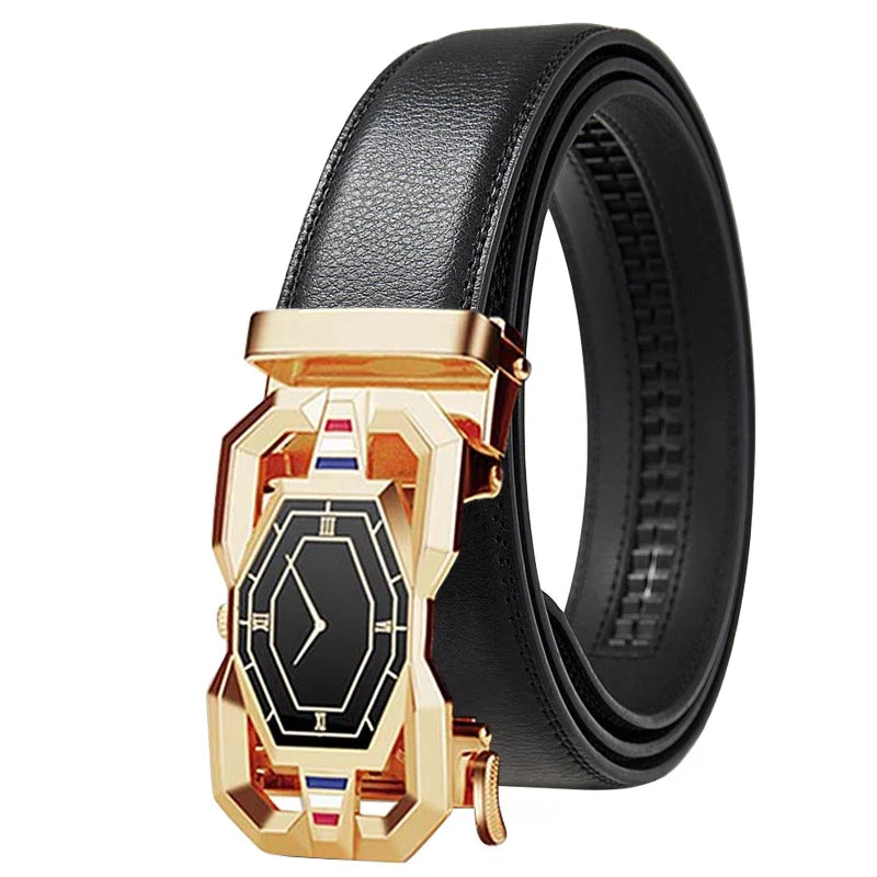 High quality fashion men's leather belt, adjustable automatic belt for men, business & casual male belt