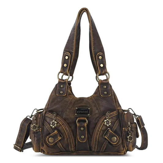 Vintage Women Handbags Soft Bag Small Top-handle Purse Fashion Satchel Multi-Pockets Shoulder Bag Hobos Phone Pack Tote Bag
