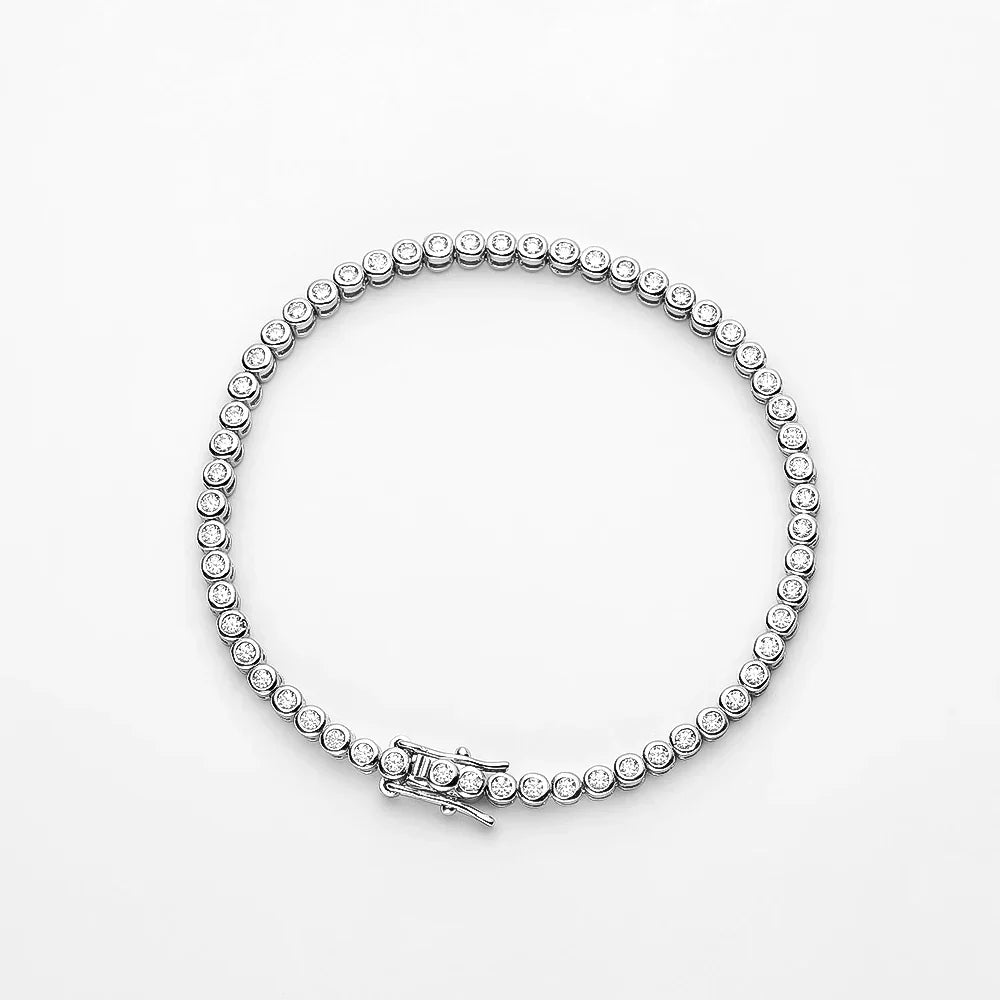 2mm Moissanite Bubble Tennis Bracelet For Women S925 Silver Sparkling Wedding Bracelet Can Pass Diamond Test Fine Jewelry