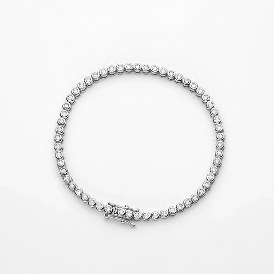 Bracelet De Tennis À Bulles En Moissanite De 2 Mm Pour Femmes En Argent S925, Bracelet De Mariage Scintillant Pouvant Passer Le Test Du Diamant, Bijoux Fins