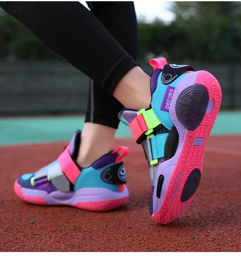 2024 New Children's Basketball Shoes For Boys Girls Non-slip Kids Sport Shoes Lightweight Outdoor Sneakers Trainers Footwear