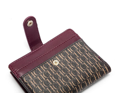 Women's Wallet Simple Wine Red Zero Wallet Credit Card Bag