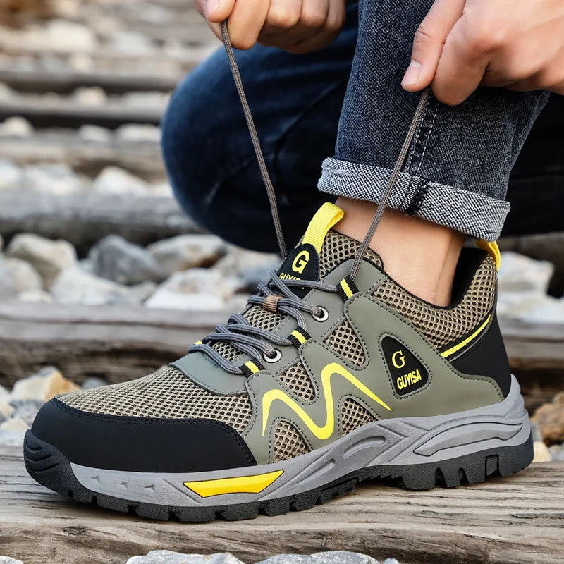 2022 Latest Summer Safety Work Shoes For Men Breathable Indestructible Steel Toe Boots Male Footwear Anti-smash Hiking Shoes
