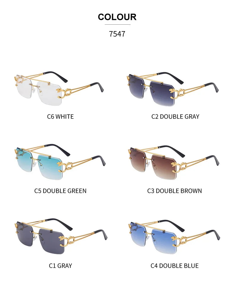 New Retro Rimless Sunglasses For Men Steampunk Sunglasses Women Punk Fashion Glasses Vintage Shades Gafas De Sol Sonnenbrill Sun