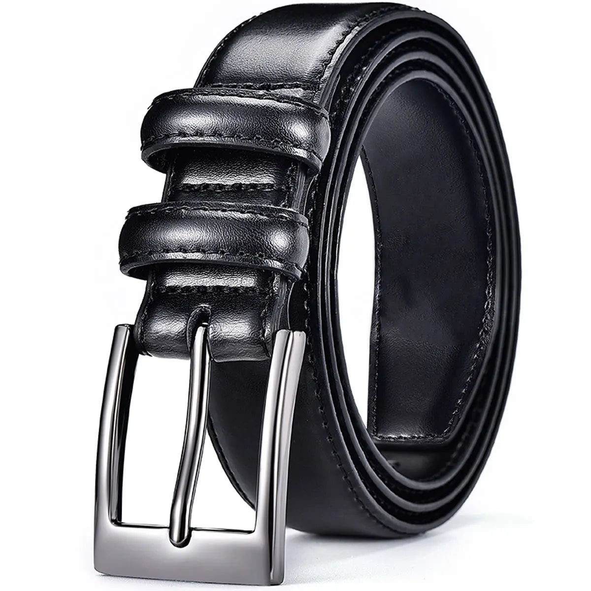 Belt, Men's Leather, Casual Pants, Men's Cowhide, Young People, Simple Denim, Middle-Aged Belt, Young People, Retro Needle Buckl