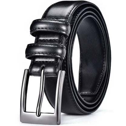 Belt, Men's Leather, Casual Pants, Men's Cowhide, Young People, Simple Denim, Middle-Aged Belt, Young People, Retro Needle Buckl