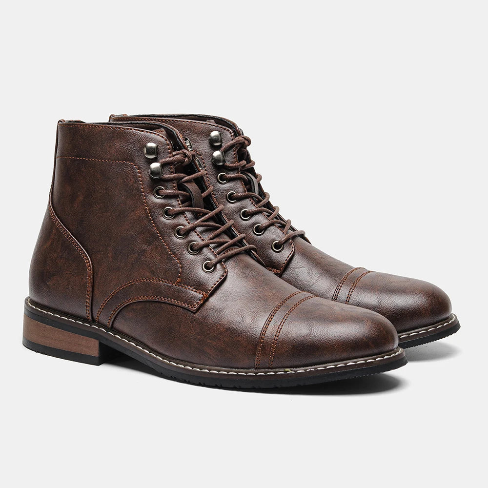 Classical Men Boots 2025 Fashion Comfortable Spring Leather Ankle Boots