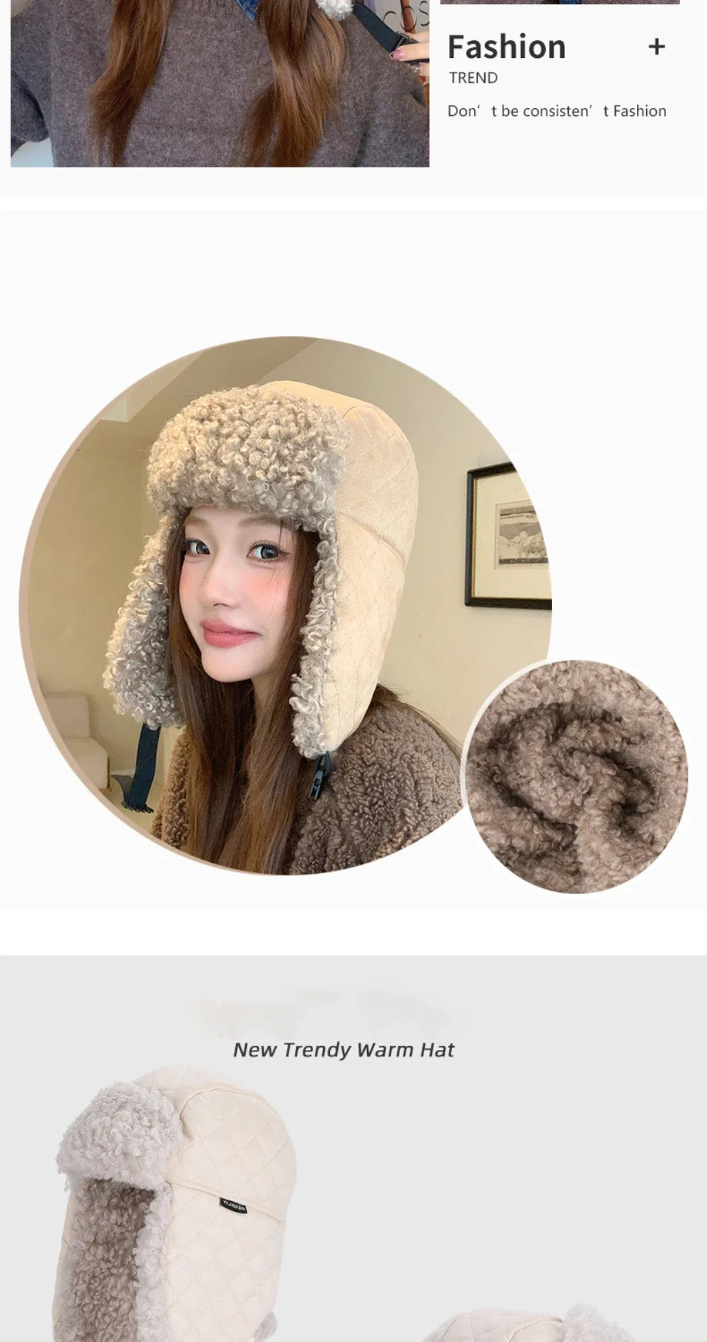 Russian Hat Thick Warm Lamb Fleece Winter Hat for Men Women Windproof Snow Ski Trapper Earflap Cap Male Female Bomber Hat