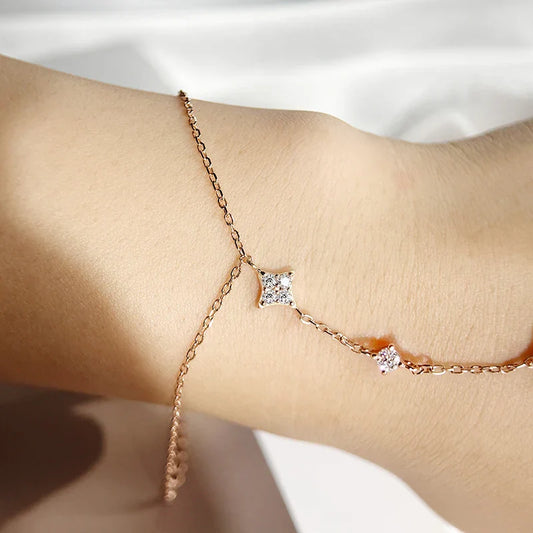 Bracelets en moissanite plaqué or 14 carats certifié pour femmes et filles, chaîne réglable de 14 à 21 cm, diamant de laboratoire, 100 % argent pur véritable 925