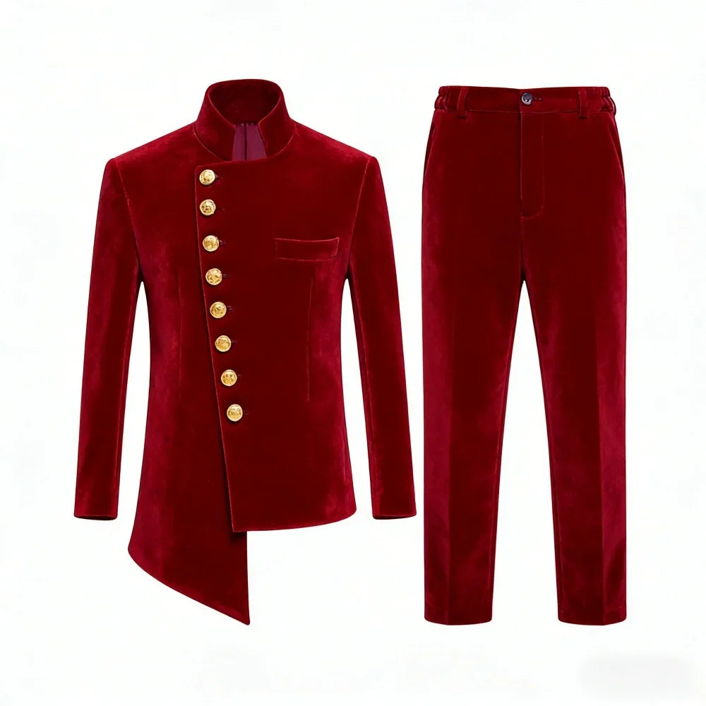 New African Boys Suits 2 Pieces Birthday Party Wear Long Sleeved Slim Fit Suit Set Wedding Guest Clothes Plus Size Tuxedo 2-20T