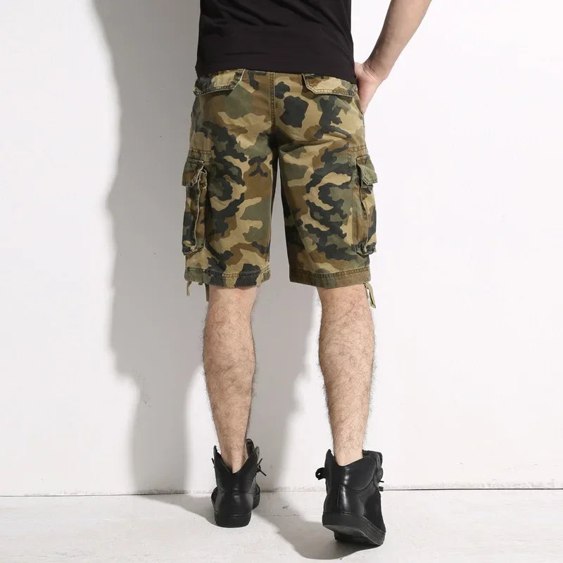 Camouflage Shorts Male Military Clothing Style Army High Quality Mens Cargo Shorts Cotton Multi Pockets Breeches Bermuda Cargo