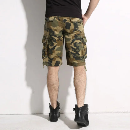 Camouflage Shorts Male Military Clothing Style Army High Quality Mens Cargo Shorts Cotton Multi Pockets Breeches Bermuda Cargo