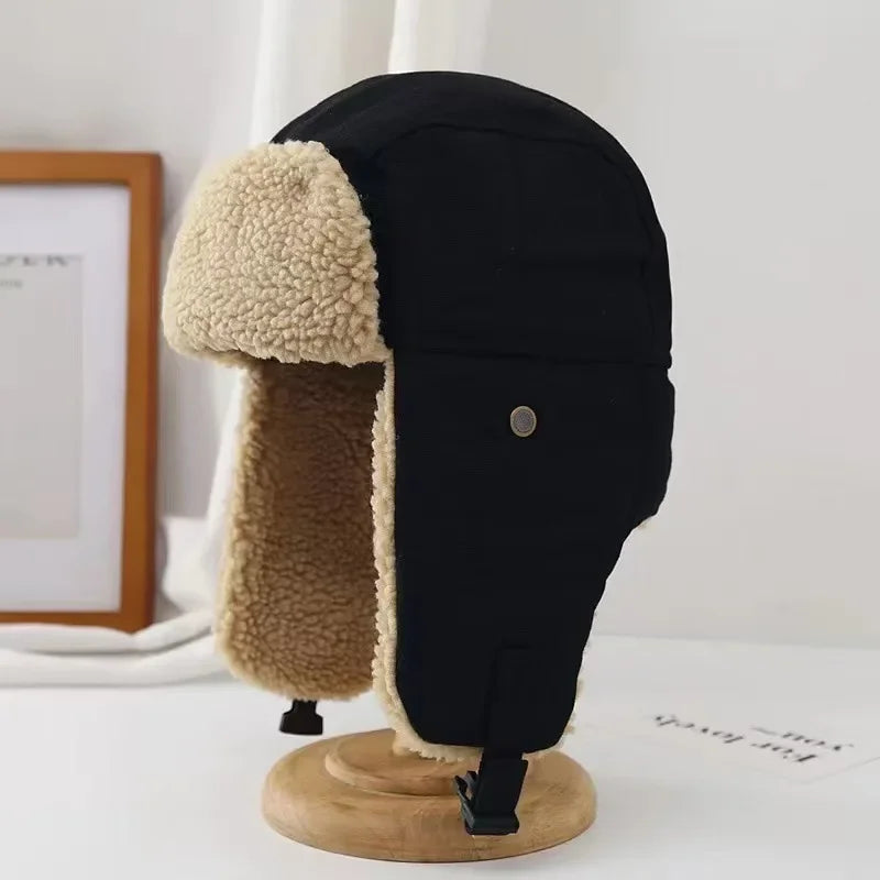 Unisex Aviation Trapper Hat - Korean Style Thermal Windproof with Ear Flaps for Cycling Winter