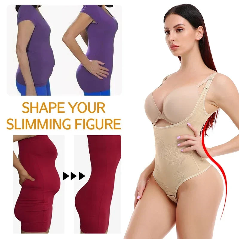 Women Shapewear Bodysuit New Tummy Control Shapewear Waist Trainer Thong Body Shaper Colombian Fajas Slimming Underwear