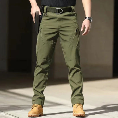 2024 Men's Autumn Tactical Cargo Pants Outdoor Work Pants Multi-pocket Casual Trousers Waterproof Quick Dry Elastic Pants Male