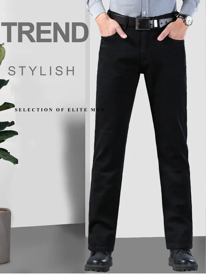 Men Classic Advanced Fashion Brand Jeans Jean Homme Man Soft Stretch Black Biker Masculino Denim Trousers Mens Pants Overalls