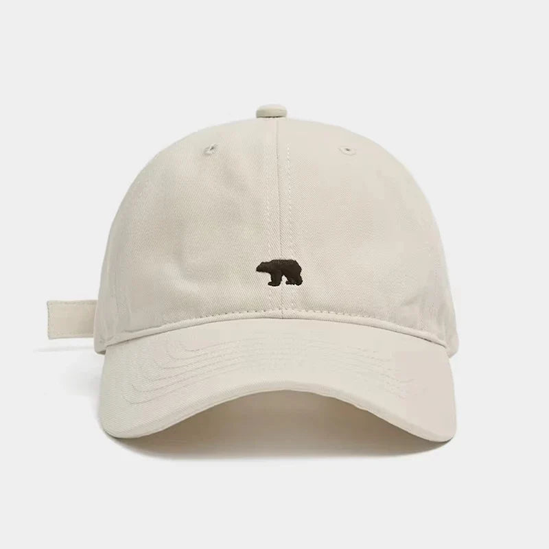 Polar Bear Embroidered Baseball Hats for Men and Women, Wide brims to Show Face, Small Retro Hats, Soft Top Duck Tongue Hats