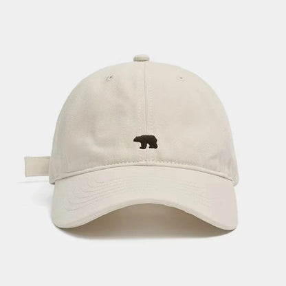 Polar Bear Embroidered Baseball Hats for Men and Women, Wide brims to Show Face, Small Retro Hats, Soft Top Duck Tongue Hats