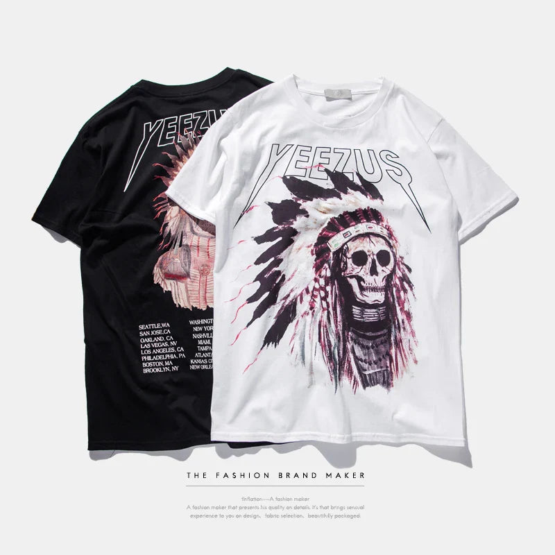 yeezus kanye west T shirt cotton streetwear concert hiphop short sleeve