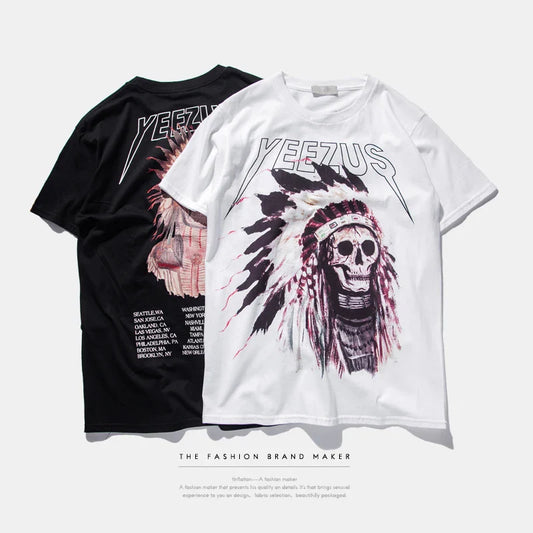 yeezus kanye west T shirt cotton streetwear concert hiphop short sleeve