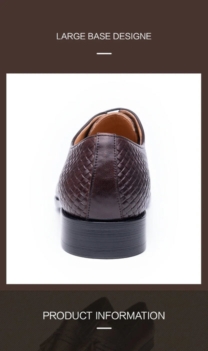 Luxury Genuine Leather Shoes Men Oxford Casual Business Office Shoes Comfortable Formal Lace Up Pointed Toe Dress Wedding Shoes