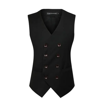 2026 Men's Slim Waistcoat Vest Spring Autumn Solid Double Breasted Oversized Suit Vest Men Formal Blazer Vest Wedding Party Tops