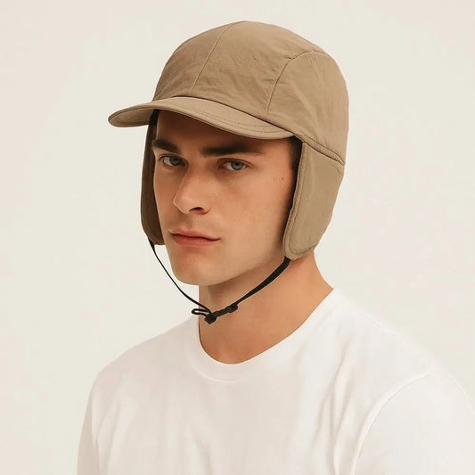 Japanese Style Ear Protection Ushanka Lightweight Thickened Earflaps Visor Hat Soft Multi-functional Windproof Pilot Cap Men