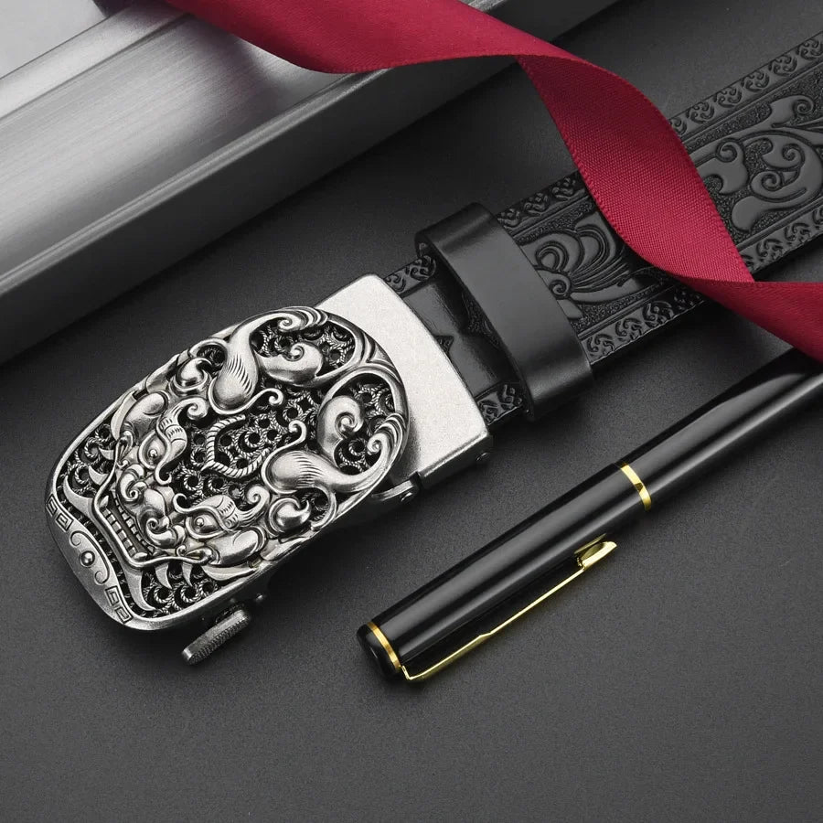 New Genuine leather retro men's belt luxury brand fashion trend business men's belt for men's gift