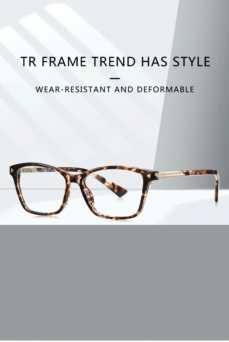 Fashion Personalized Geometric Simple Design Women's Anti-Blue Light Reading Glasses Men Customizable Prescription LS222