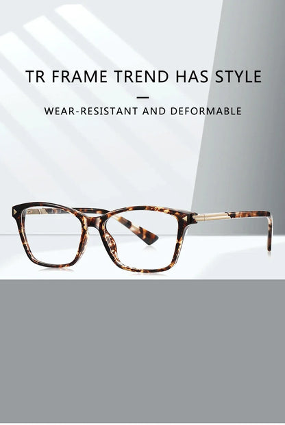 Fashion Personalized Geometric Simple Design Women's Anti-Blue Light Reading Glasses Men Customizable Prescription LS222