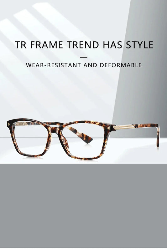 Fashion Personalized Geometric Simple Design Women's Anti-Blue Light Reading Glasses Men Customizable Prescription LS222