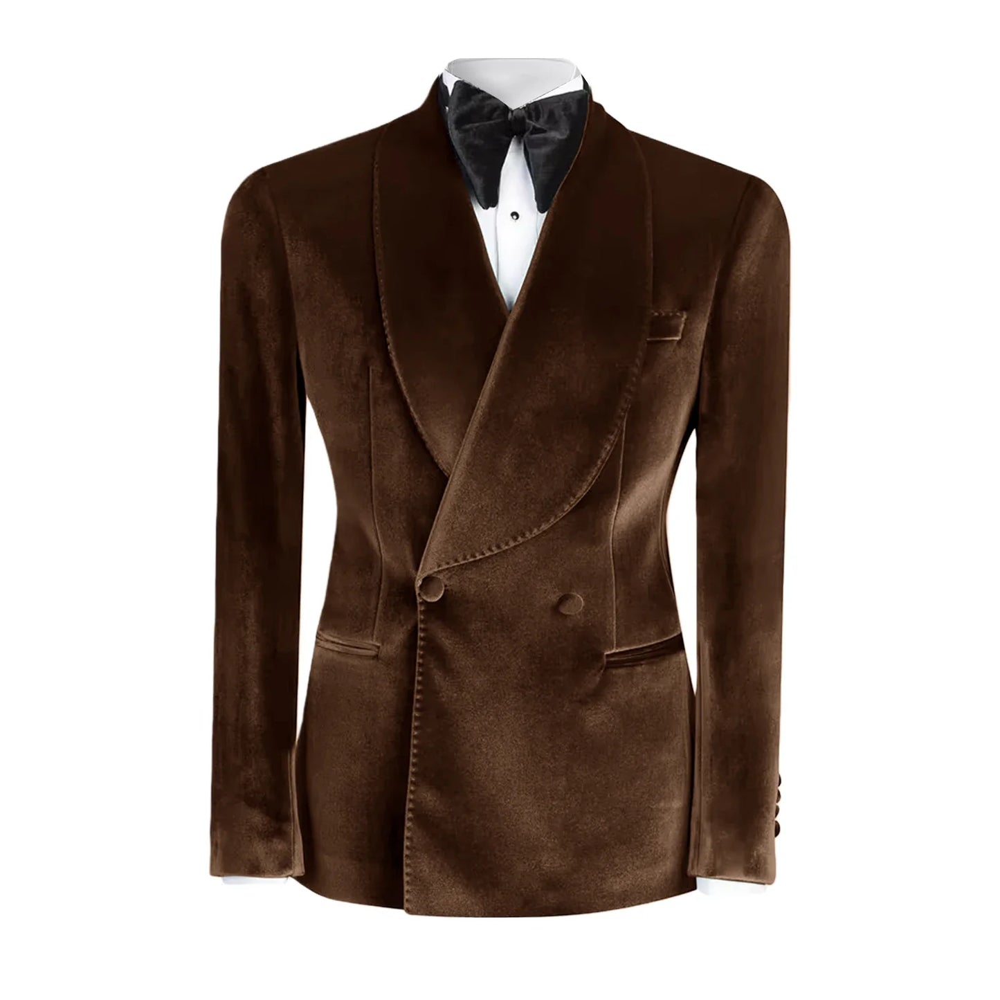 Vintage Velvet Wedding Tuxedos Jacket Double Breasted Men Blazers Suit Peaked Lapel Groom Wear Party Sport Coats Customized