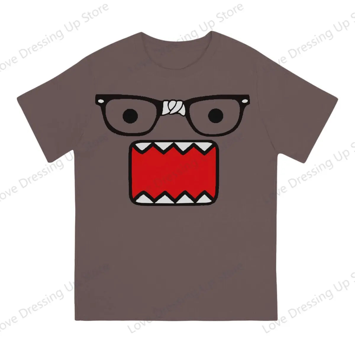 Domo Kun Print Funny Short Sleeved T-shirt Men Women Versatile  Couple Tops