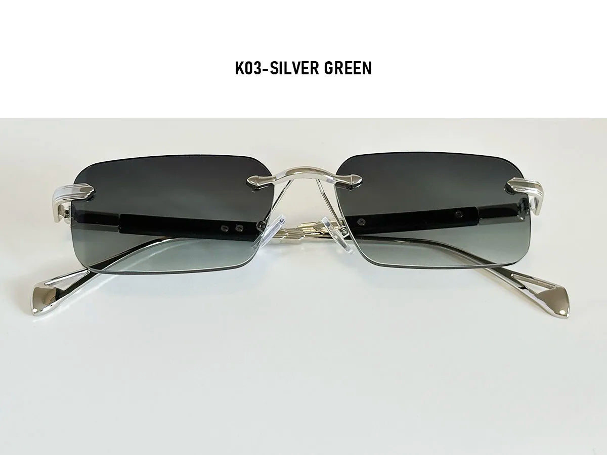Square Sunglass Men Luxury Rimless Sunglasses Women Vintage Vacation Fashion Glasses Lunette Soleil Femme Gafas De Sol Hombre