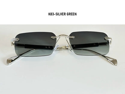 Square Sunglass Men Luxury Rimless Sunglasses Women Vintage Vacation Fashion Glasses Lunette Soleil Femme Gafas De Sol Hombre
