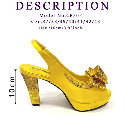 Women High Heels Sandals Printing Flower Material with Rhinestone Italian Design Coffee Color Open-Toed Shoes