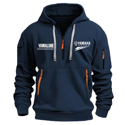 Spring/Autumn Men's Hooded Sweater with Zipper and Multiple Pockets Crewneck Shirt Men's Outdoor Sports Leisure Hoodie