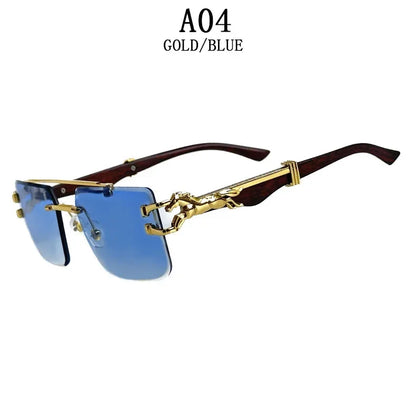 New Retro Rimless Sunglasses For Men Steampunk Sunglasses Women Punk Fashion Glasses Vintage Shades Gafas De Sol Sonnenbrill Sun