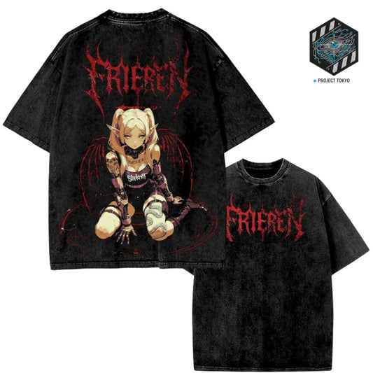 Frieren: Beyond Journey's End Anime T Shirt -Frieren Goth Shirt , Elf Anime Tee , Streetwear Y2K CyberPunk Clothes