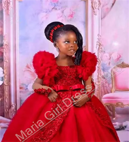 Customized Pink Little Baby Girls Wedding Party Dresses Lace Appliqued Flower Girl Dresses Beauty pageant Dress For Photo Shoot